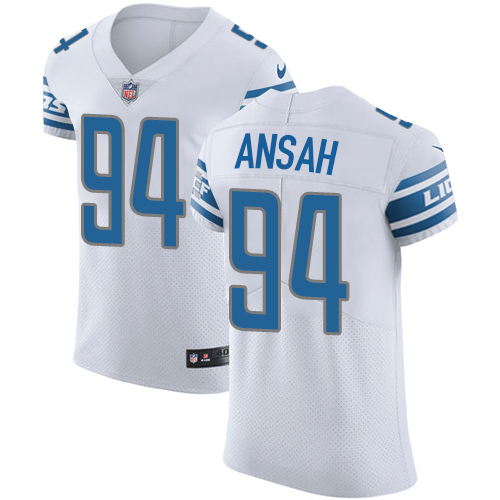 Nike Lions #94 Ziggy Ansah White Men's Stitched NFL Vapor Untouchable Elite Jersey